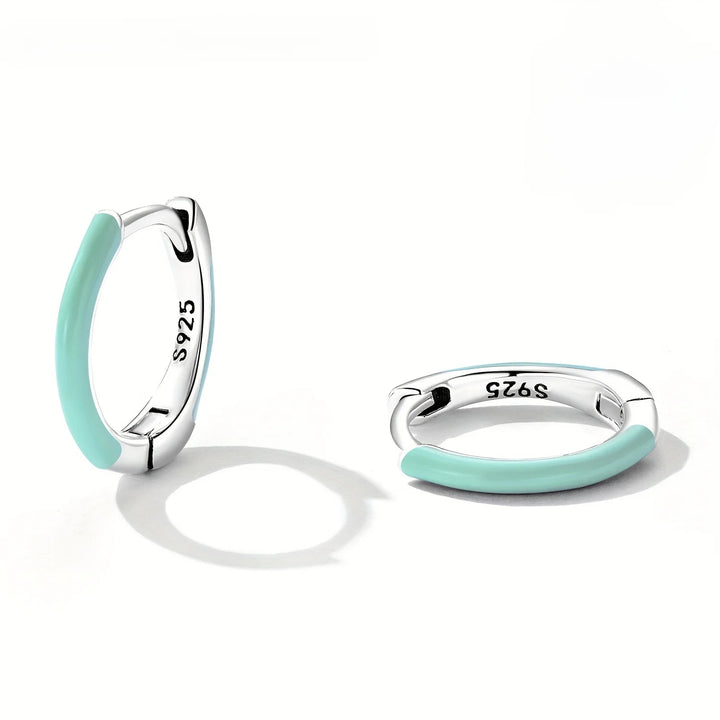 S925 Elegant sterling silver turquoise stud earrings - a versatile fashion jewelry gift.