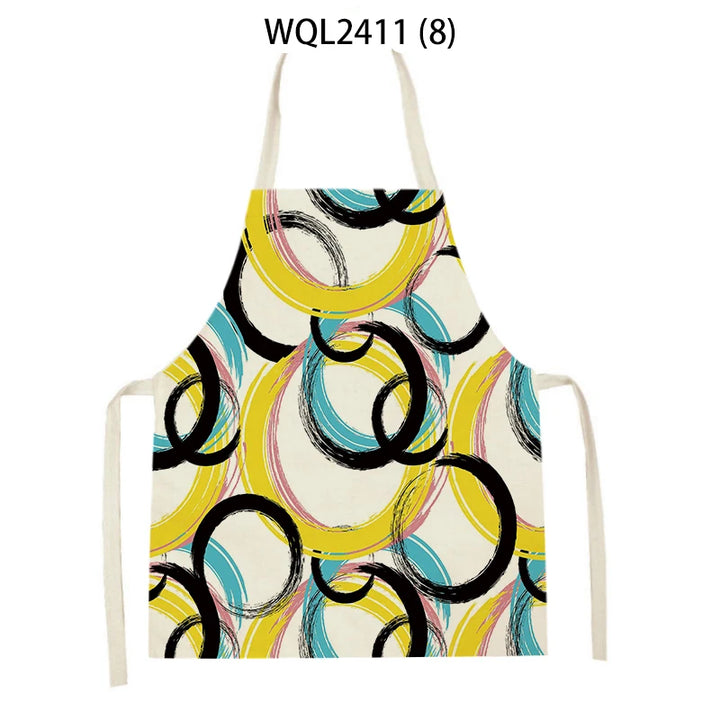 Abstract Geometry Painting Apron for Kitchen Women Home Cooking Aprons Cooking Baking Bibs Cleaning Supplies Kitchen Accesories