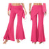 Womens Split Flared Belly Dance Pants Halloween Carnival Costume Solid Color Pants Lace-Up Skirted Pants