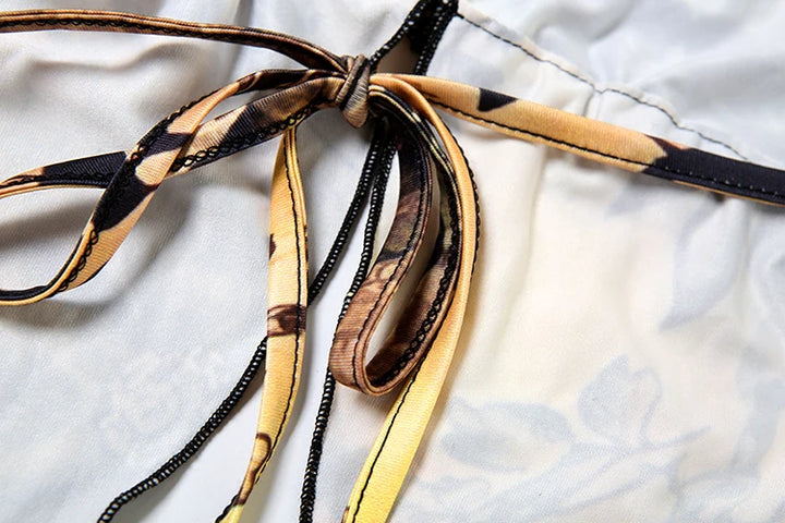 Sisterlinda Y2K Print Sexy 2 Piece Set Trend Coquette High Street Halter Crop Tanks+Matchig Skirts Mujer Attractive Party Suits