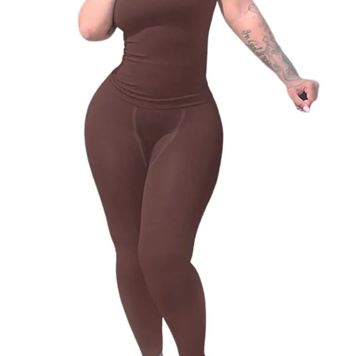 Lounge Wear Ribbed Casual 2 Piece Summer Shorts Set For Somen Short Sleeve Top+Elastic outfits