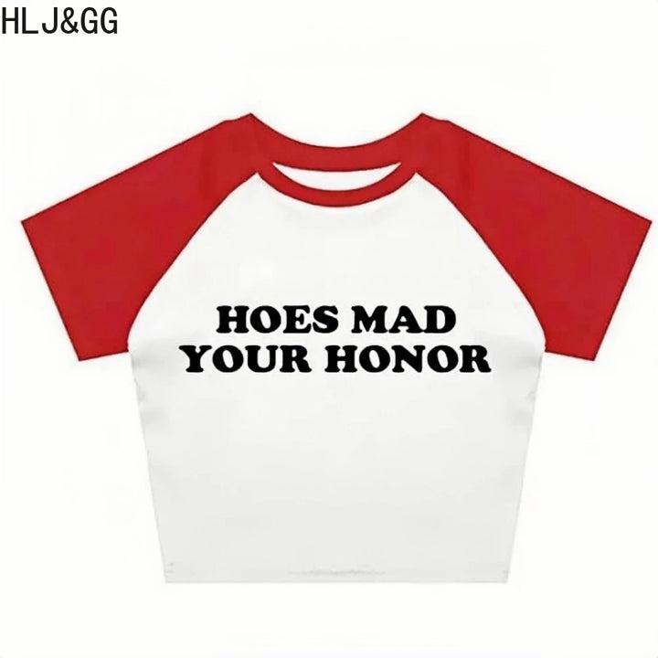 HLJ&GG Fashion Y2K Letter Printing Crop Top Two Piece Sets Women Round Neck Short Sleeve Tshirts And Leopard Pants Outfits 2025