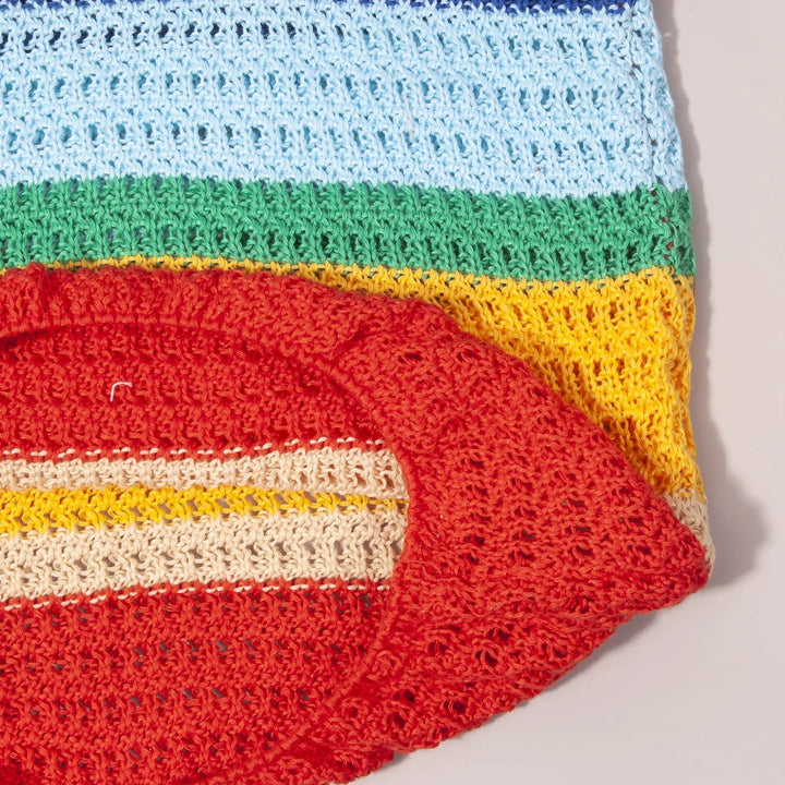 Women Panelled Striped Knitted Hollow Out Mini Dress Casual Tank Sleeveless Bodycon Hot Girl Streetwear Outfit