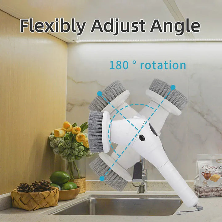 8in1Multifunctional Electric Cleaning Brush,USB Rechargeable Household Bathroom Toilet Kitchen Ceiling Floor Flat Window Cleaner