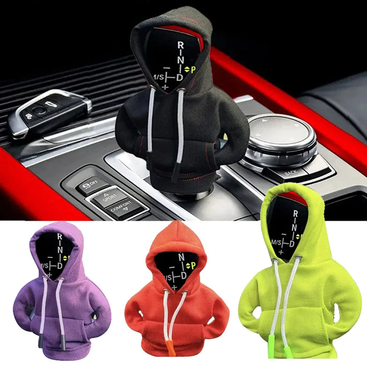 Winter Fashion Hoodie Car Gear Shift Knob Cover Manual Handle Gear Shift Decor Automatic Magical Christmas Interior Accessories
