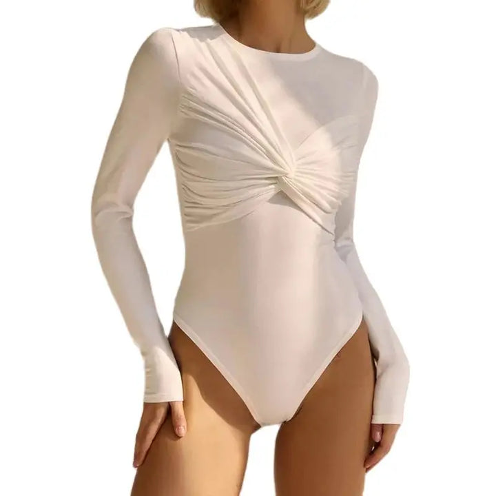 Sexy Autumn Bodysuits Women Long Sleeves Off Shoulder Corset Slim Crossed Bodysuits Casual Lady Fashion Streetwear Bodysuits