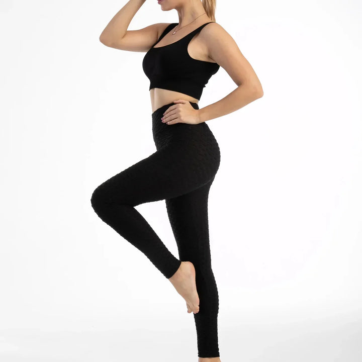 Women High Waist Bubble Leggings Seamless Yoga Leggings High Elastic Hip Liftting Gym Trainning Running Slim Fashion Pants