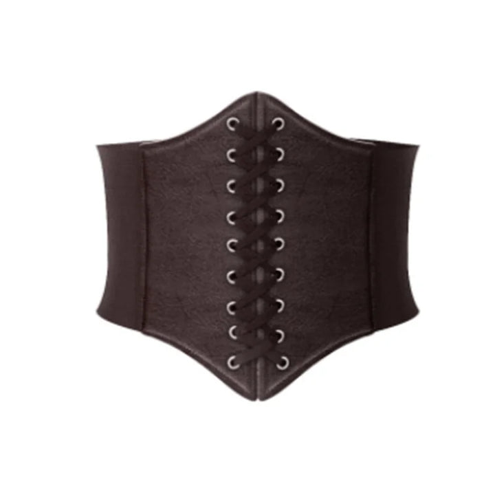 Goth Gothic Clothing Underbust Corset Women Belts Elastic Wide Bright Leather Golden Corsets For Waist Trainer
