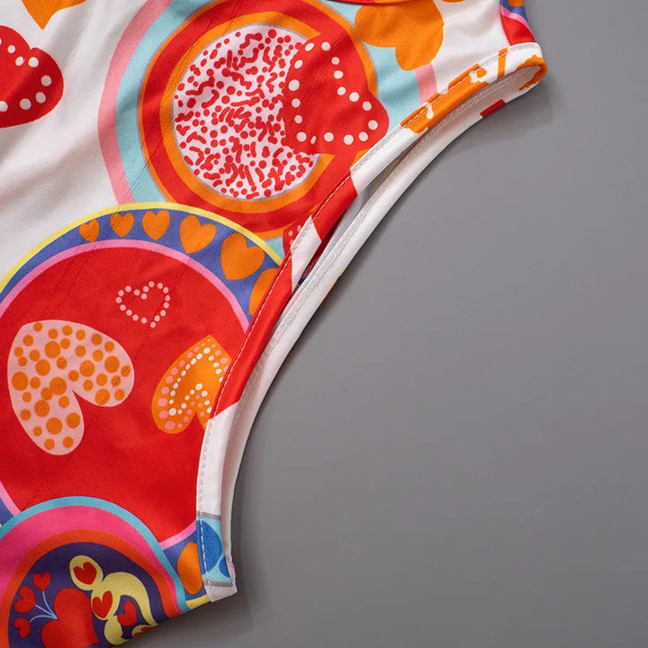 BKLD One Pieces Clothes For Women 2024 Summer New Streetwear Fashion Printed Sleeveless Open Back Bodysuit Shorts Romper