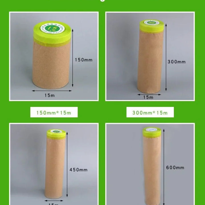 1 Roll Wall Treatment Pre Taped Masking Paper Covering For Painting Self Adhesive Spray Masking Protective Paper Wall Protector