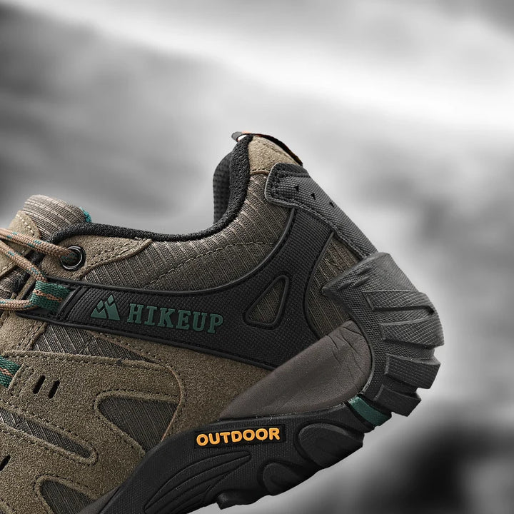 HIKEUP Men's Hiking Shoes Suede Leather Outdoor Shoes Wear-resistant Men Trekking Walking Hunting Tactical Sneakers