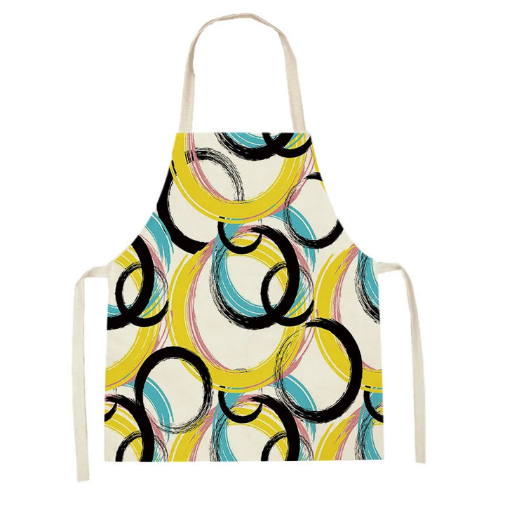 Abstract Geometry Painting Apron for Kitchen Women Home Cooking Aprons Cooking Baking Bibs Cleaning Supplies Kitchen Accesories
