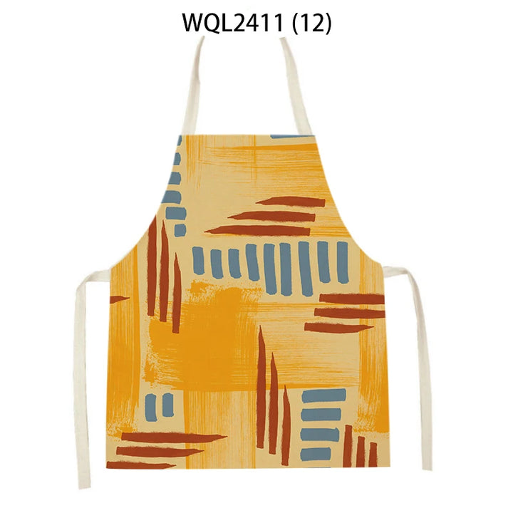 Abstract Geometry Painting Apron for Kitchen Women Home Cooking Aprons Cooking Baking Bibs Cleaning Supplies Kitchen Accesories