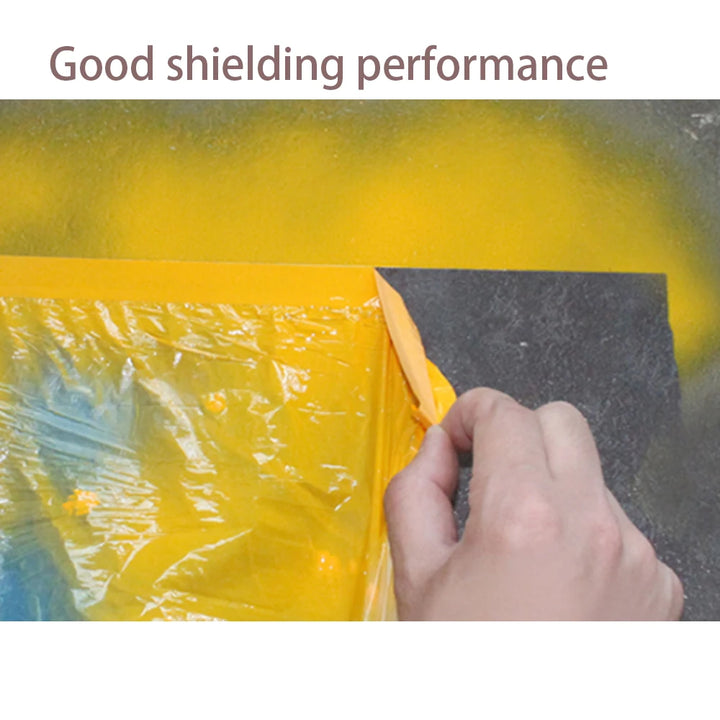3 Sizes Pre-Taped Masking Film for Auto Painting Covering Tape and Drape Cloth PE Pre-Adhesived Dust Paint Protective Drop Film
