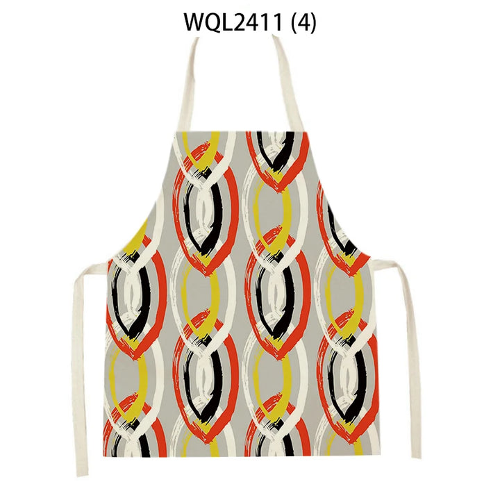Abstract Geometry Painting Apron for Kitchen Women Home Cooking Aprons Cooking Baking Bibs Cleaning Supplies Kitchen Accesories