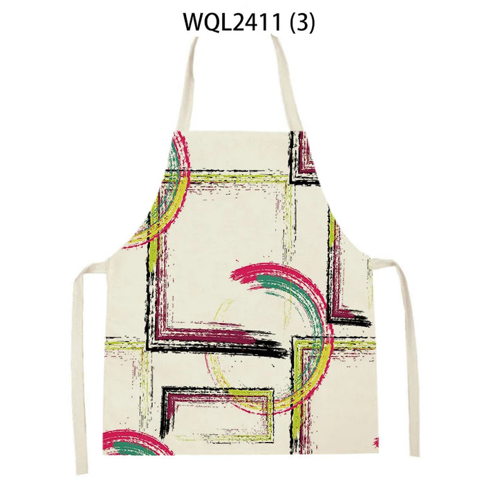 Abstract Geometry Painting Apron for Kitchen Women Home Cooking Aprons Cooking Baking Bibs Cleaning Supplies Kitchen Accesories