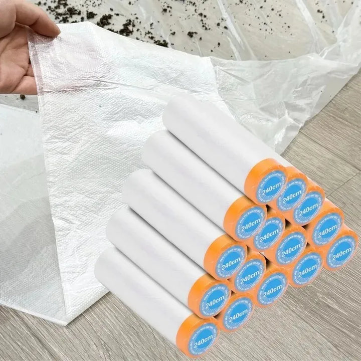 Pre-Taped Masking Films Self-adhesive Cabinet Dust Cover Disposable Cut Dust Film Paint Protection Film Plastic Cloth Sheet Roll