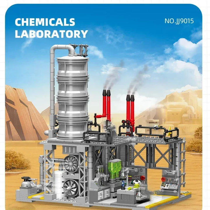 City Street View Building Blocks Natural Gas Storage Center Laboratory Transport Station 3 In 1 Assembly Model Bricks Kids Toys