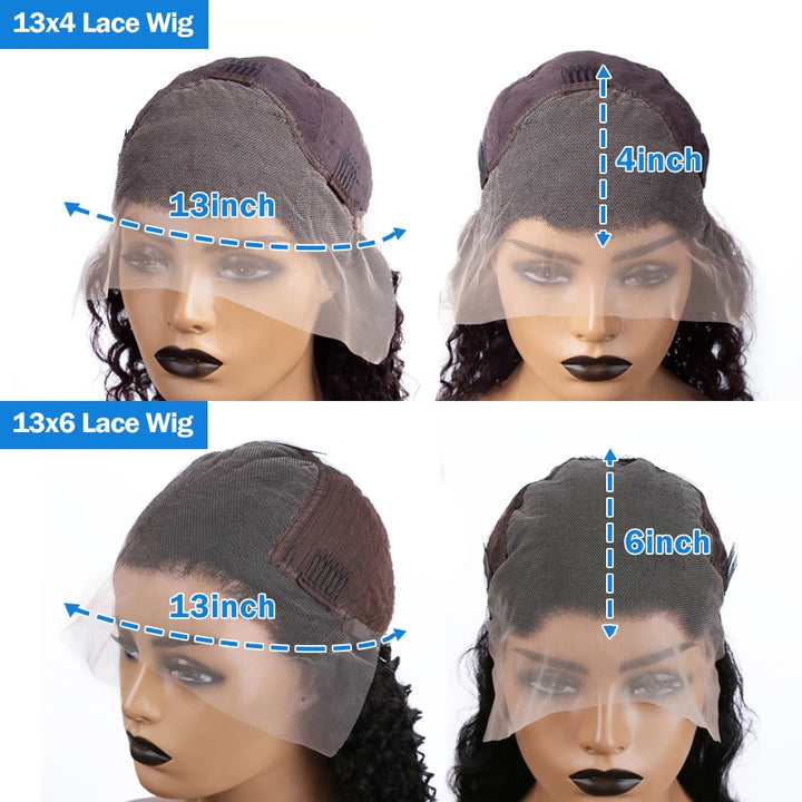 30 36 Inch Reddish Brown Deep Wave 13x4 Lace Frontal Wig Brazilian Colored Curly 13x6 HD Lace Front Human Hair Wigs For Women