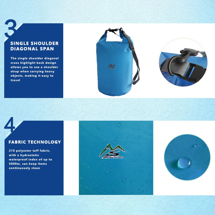 2L/10L/20L Waterproof Dry Bag Sack for Camping Drift Trekking Swimming Rafting Kayak River Trekking Fishing Outdoor Waterbag