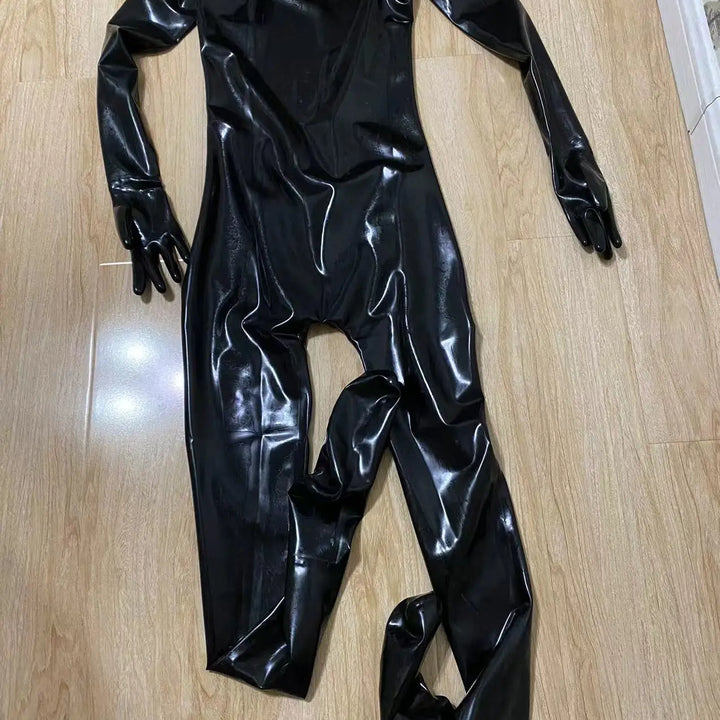 Sexy Black Coverall Bodysuit Adult Latex Rubber Catsuit For Men and Women Unisex Latex Suit Bodysuit Multiple Styles To Choose