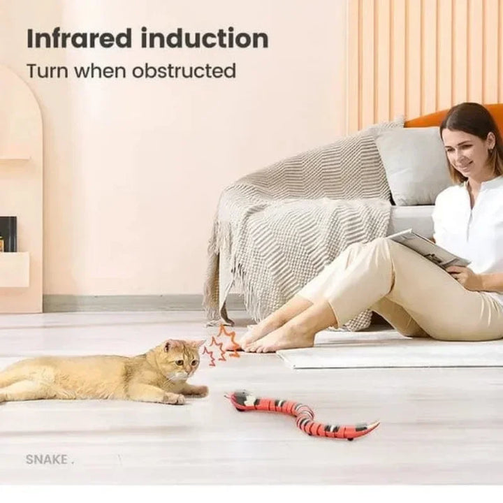 Smart Sensing Snake Cat Toys Interactive, Electronic Snake Induction Toy Kitten Puppy Prank Snake Toy Pet Cat Accessories