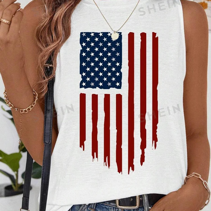 Rock Hip Hop Print Women's Tank Top Summer Street Fashion Women's Crew Neck Tank Top Everyday Casual Women's Sleeveless T-shirt