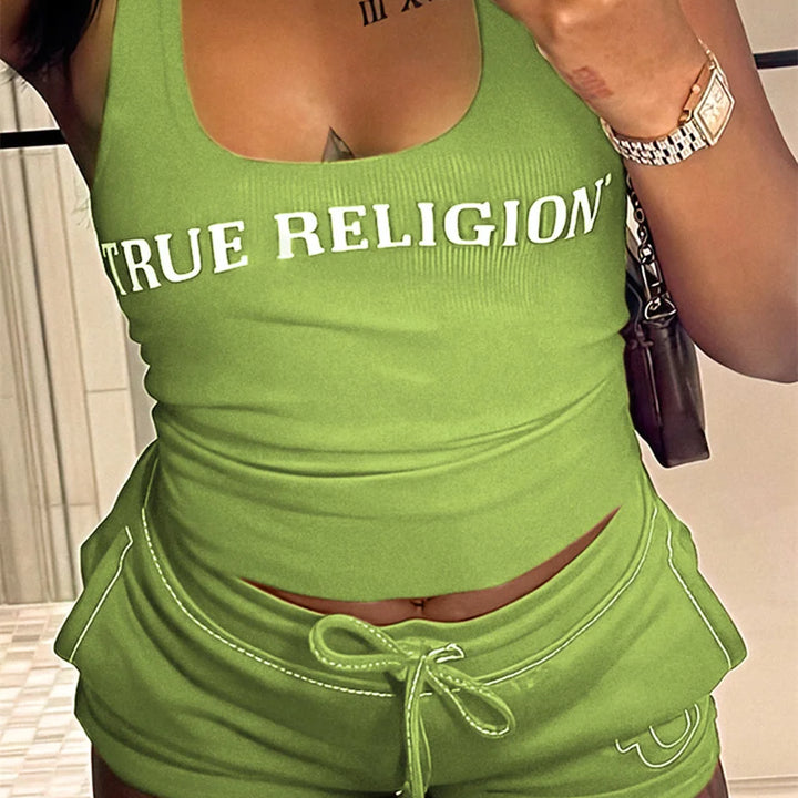 1sets 2 Piece Sets for Women Summer Outfits Printed Bright Thread Vest Shorts Suit Short Sets sexy tracksuits sports suit B13586