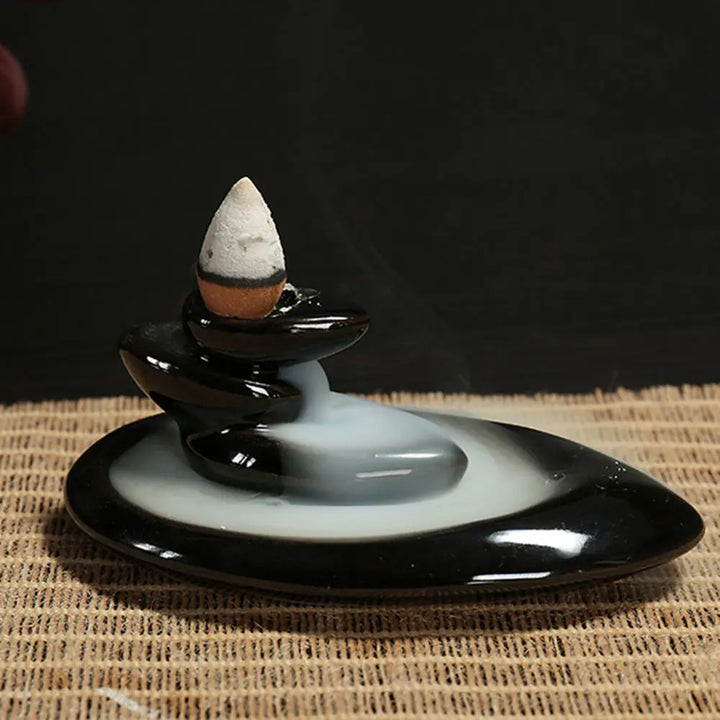 Buddha, waterfall part, creative support, mini reflux, Teahouse burner, cone, pottery, home decoration, office, incense