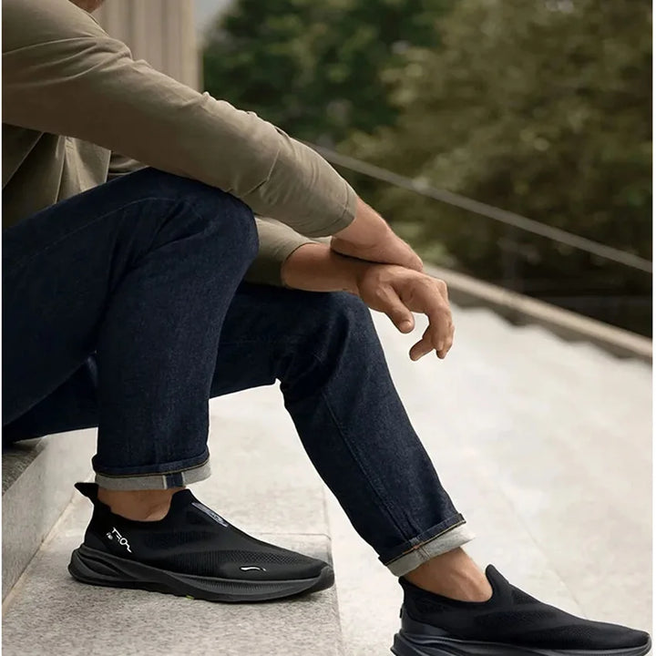 LI-NING Mens SOFT GO 2 Knit Slip-on Casual Walking Shoes Cushion Comfort Stable Mesh Jogging Daily Sports Sneaker AGLV017