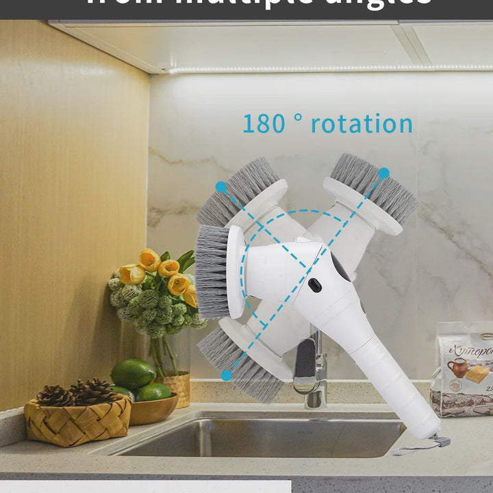 8in1Multifunctional Electric Cleaning Brush,USB Rechargeable Household Bathroom Toilet Kitchen Ceiling Floor Flat Window Cleaner