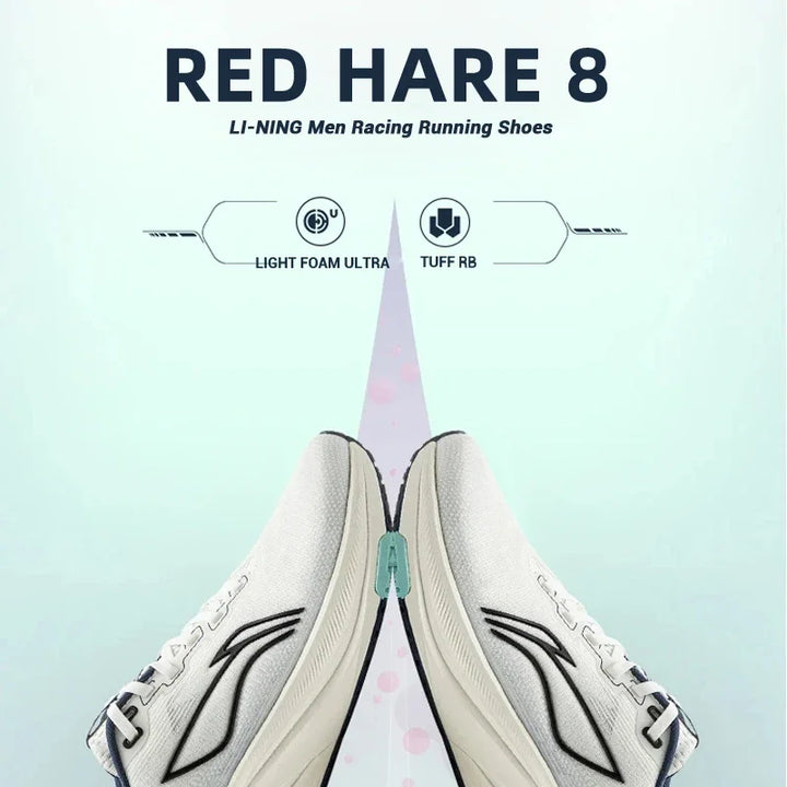 Li-Ning Men RED HARE 8 Racing Running Shoes LIGHT FOAM ULTRA Cushion Reflective Stable Shoes LiNing Training Shoes ARPV001