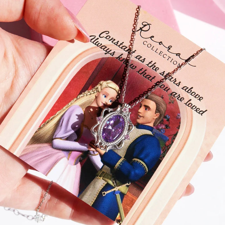 Rapunzel Necklace For Women Girls Fashion Wedding Party Jewelry Accessories Purple Lilac Zirconia Princess Necklace Gift For Her
