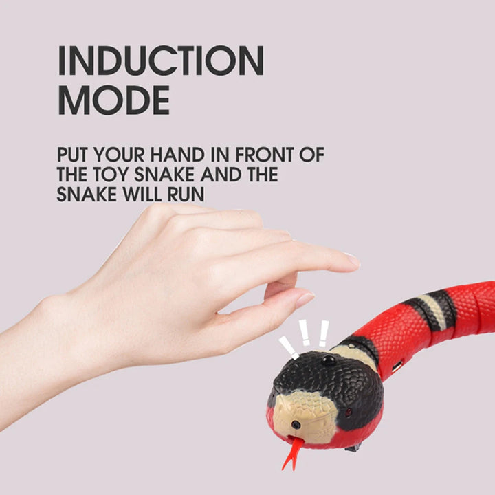 Smart Sensing Cat Toys Interactive Automatic Eletronic Snake Cat Teaser Indoor Play Kitten Toy USB Rechargeable Toy for Cats