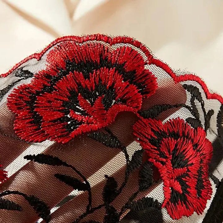 2 Piece Women Sexy Lingerie Set See-Through Bra Floral Embroidery Sheer Underwear Intimates Bra And Panty Transparent Bra