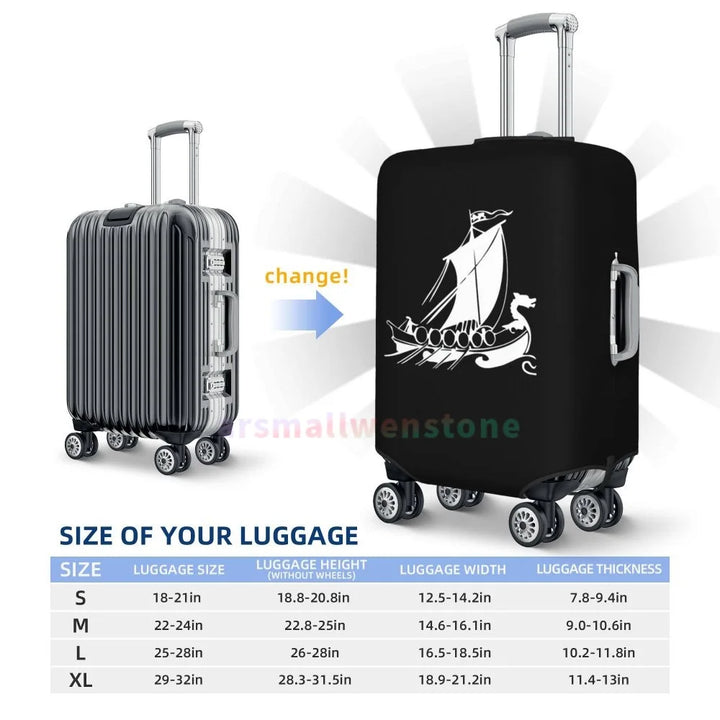 Viking Ship Luggage Cover Suitcase Protector Thicken Elasticity Dust Covered Anti-scratch Protective Case 18-32 Inch