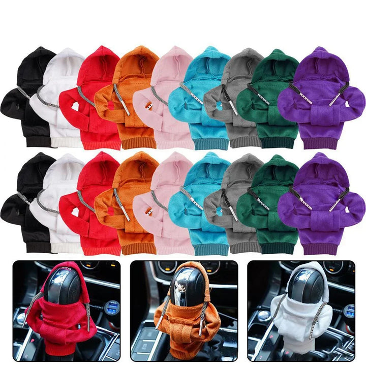 Fashion Hoodie Car Shift Knob Cover Manual Handle Gear Lever Decoration Hoodie Cover Automatic Car Interior Accessories