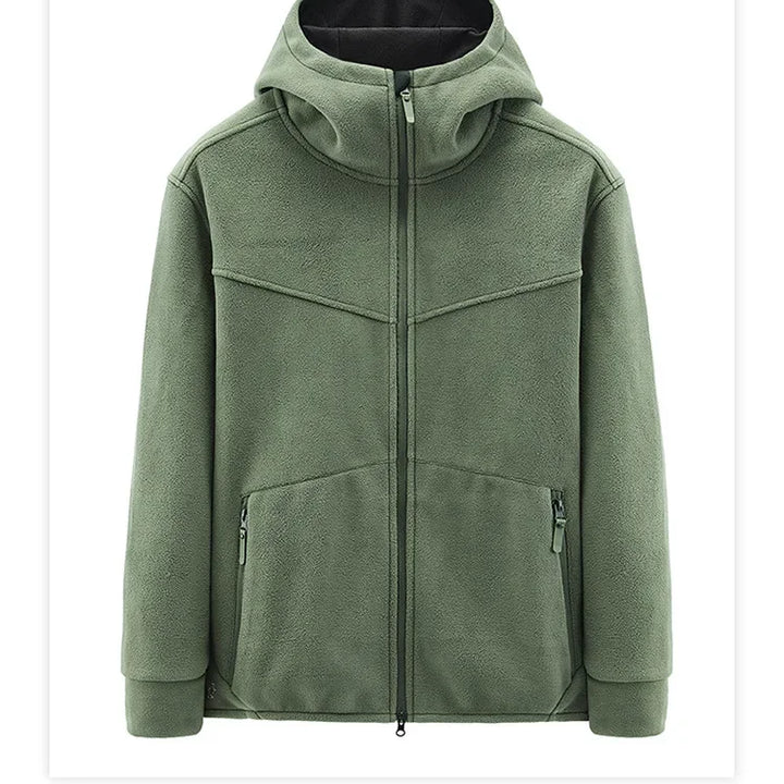 Autumn 2023 New Fleece Warm Coat Men Spring Windproof Casual Slim Jacket Men Hooded Polar Fleece Jacket Men Clothing