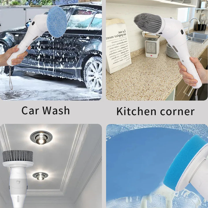 8in1Multifunctional Electric Cleaning Brush,USB Rechargeable Household Bathroom Toilet Kitchen Ceiling Floor Flat Window Cleaner