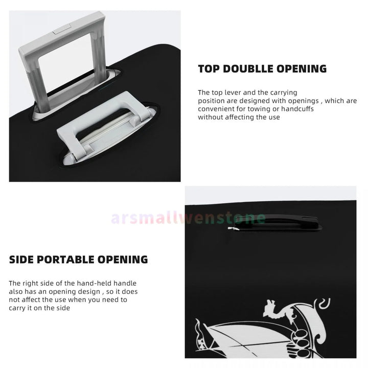 Viking Ship Luggage Cover Suitcase Protector Thicken Elasticity Dust Covered Anti-scratch Protective Case 18-32 Inch