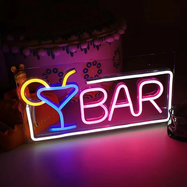 Bar Letter Neon Sign LED Light, Wall Lamp for Bar Party Night Club Man Cave Restaurant Festival Celebration Decoration Party