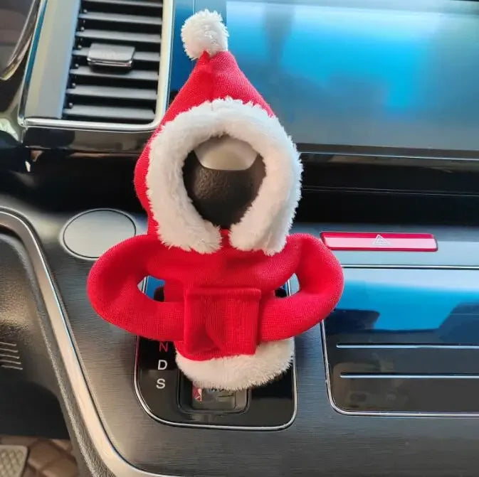 Winter Fashion Hoodie Car Gear Shift Knob Cover Manual Handle Gear Shift Decor Automatic Magical Christmas Interior Accessories