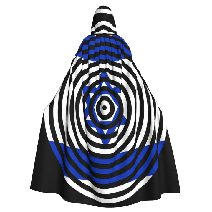 Israel Adult Cloak Cape Hooded Star Of David Blue Jewish 3D Medieval Costume Witch Wicca Vampire Elf Purim Carnival Party