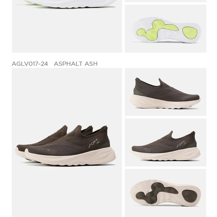 LI-NING Mens SOFT GO 2 Knit Slip-on Casual Walking Shoes Cushion Comfort Stable Mesh Jogging Daily Sports Sneaker AGLV017