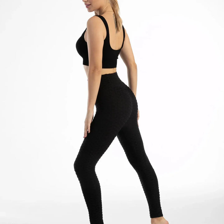 Women High Waist Bubble Leggings Seamless Yoga Leggings High Elastic Hip Liftting Gym Trainning Running Slim Fashion Pants