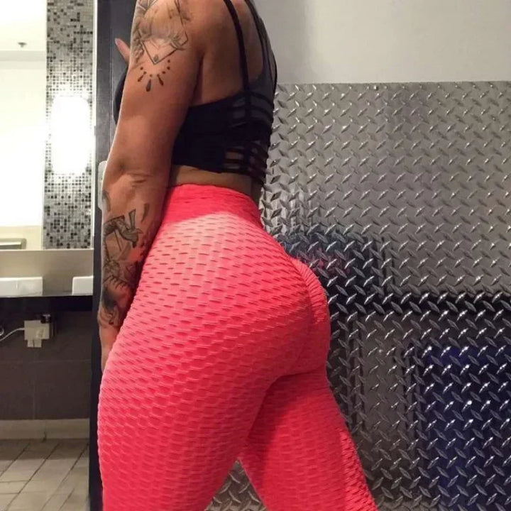 women Seamless Elastic Bubble Pants Sexy Slim Tights Outdoor Jogging Walking High Waist Hip Liftting Fashion Yoga Leggings