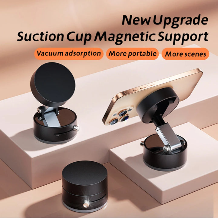 Car Magnetic Vacuum Phone Holder Mini Foldable Bracket Support GPS Car Bracket Double-sideds Magnetic Foldable Holder