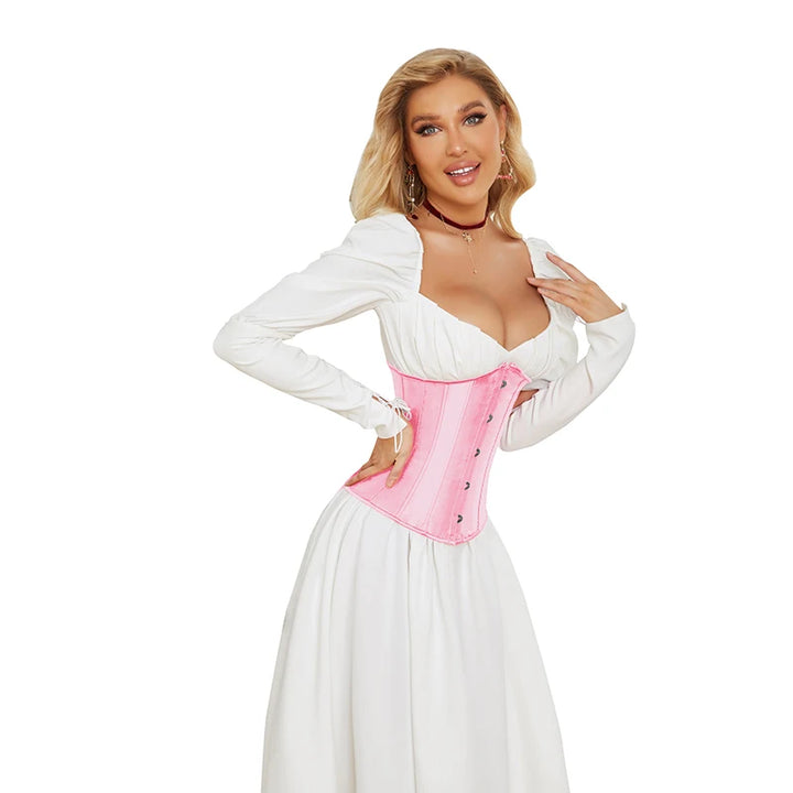 Blue Pink Purple Apricot White Red Brown Black Women Underbust Corset Lace Up Boned Waist Trainer Bustier Bauques Corselet