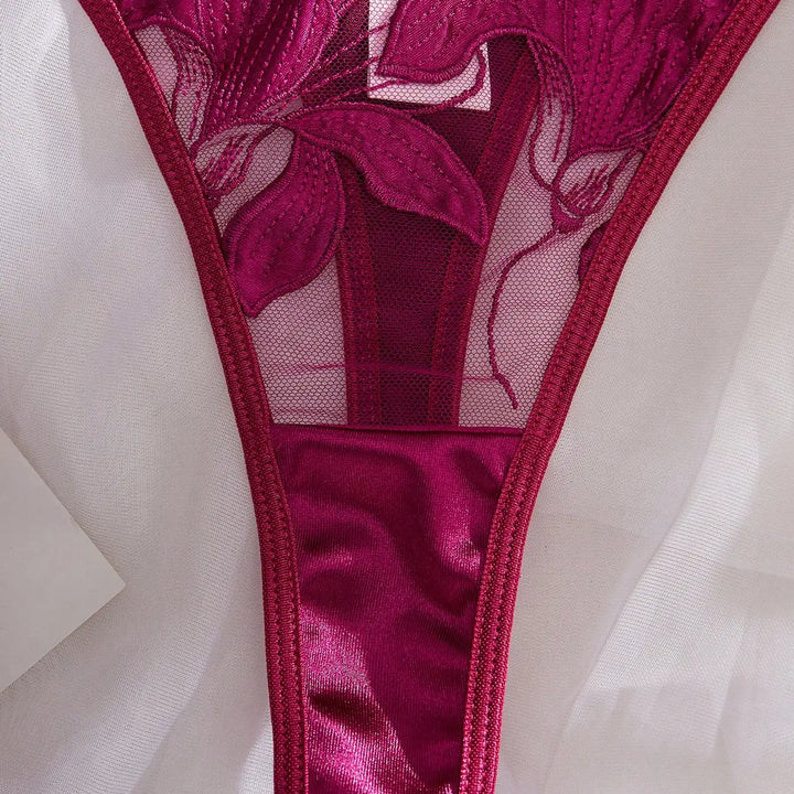 New Transparent Lace Bra Women Sheer Temptation Exotic Sexy Lingerie Set Ladies Embroidery Floral Bras Underwear Sets 2024