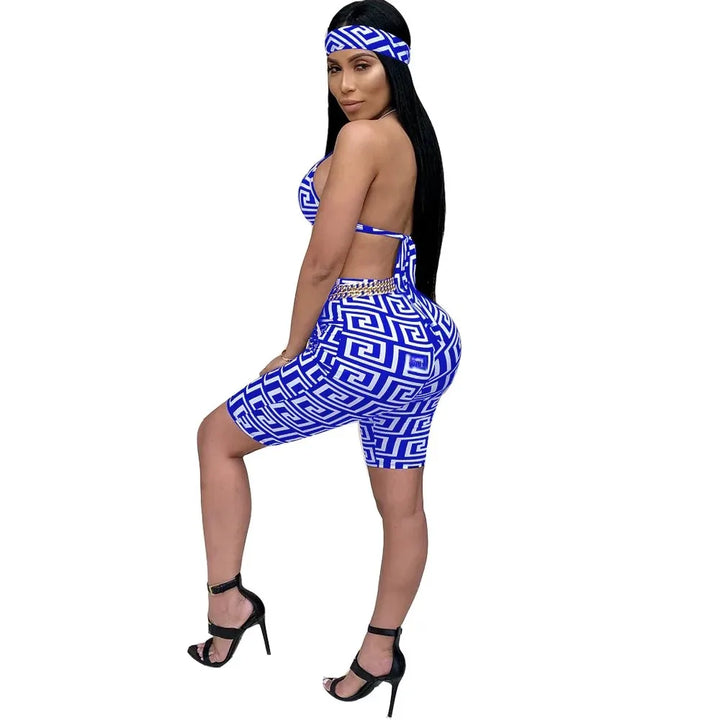 S3330 Sweetpants Three-Piece Set With Headscarf Six Colors Women's Fashion Outfit Short Skirt Set From China Mainland